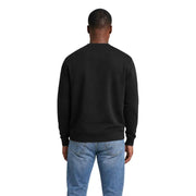 Calvin Klein Jeans Schwarzes Herren-Sweatshirt aus Baumwolle mit langen Ärmeln und Rundhalsausschnitt, Vorderseite gezeigt