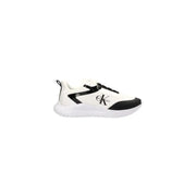Calvin Klein Jeans men black polyester lace up sneakers with white and black panels and logo on the side