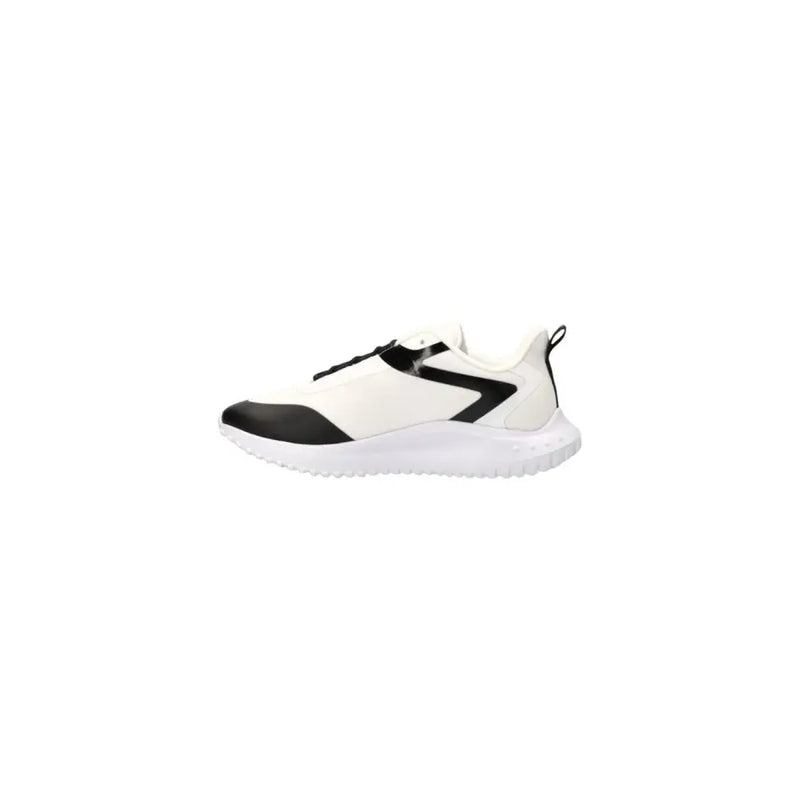 Calvin Klein Jeans men black and white lace up sneakers with sleek design polyester upper and textured rubber sole