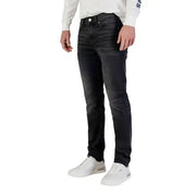Calvin Klein Jean homme noir slim en denim de coton avec délavage subtil et coupe classique cinq poches