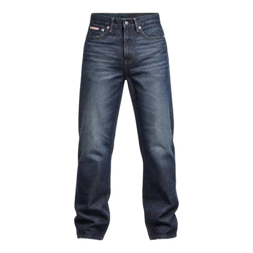 Calvin Klein Jeans Herren-Jeans aus blauem Baumwoll-Denim in Dunkelindigo mit geradem Bein und dezenter Waschung für Herbst und Winter