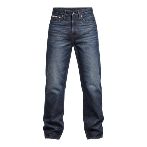 Calvin Klein Jeans men blue cotton denim jeans in dark indigo with straight-leg cut and subtle fading for fall winter