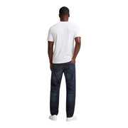 Calvin klein jeans men blue cotton denim jeans with dark-wash straight-leg cut and visible stitching details