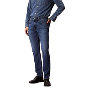 Calvin Klein Jeans men blue cotton denim jeans with classic five-pocket design and subtle fading