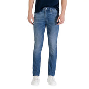 Calvin Klein Jeans men blue cotton denim jeans slim fit with faded wash for a stylish casual look