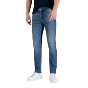 Calvin klein jeans men blue cotton denim jeans slim fit with subtle fading and a slim silhouette