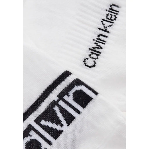 White Calvin Klein Jeans ankle socks with black knitted branding designed for men underwear collection
