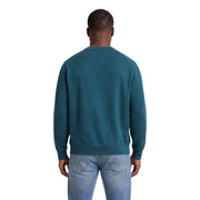 Calvin Klein Jeans Grünes Herren-Sweatshirt aus Baumwolle mit Rundhalsausschnitt, weichem, strukturiertem Stoff und gerippten Bündchen