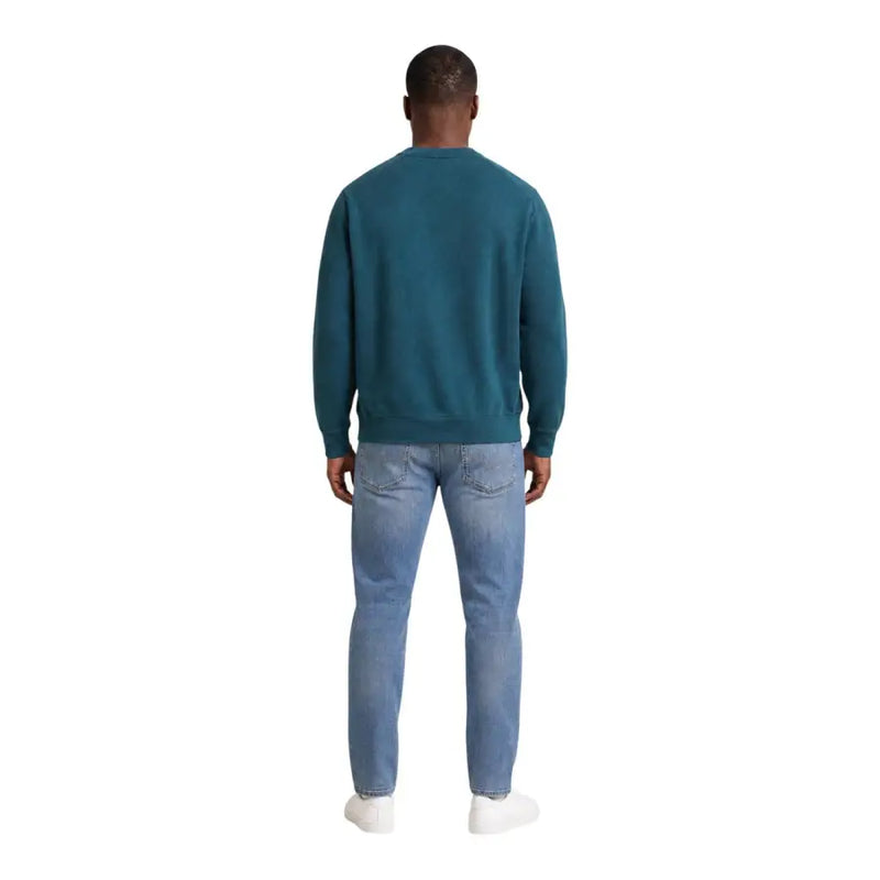 Calvin Klein Jeans Grünes Herren-Sweatshirt aus Baumwolle mit Rundhalsausschnitt, weicher, lässiger Passform und Strickdesign