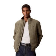 Olive green nylon bomber jacket with subtle Calvin Klein logo on left chest from Calvin Klein Jeans Men collection