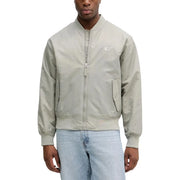 Calvin Klein Jeans men green polyamide zip blazer with light beige bomber style and subtle embroidered logo on chest