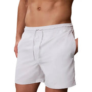 Calvin Klein Jeans Graue Herren-Badehose in Größe M, bestehend aus leichter Badehose mit elastischem Bund und Kordelzug