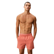 Calvin Klein Jeans Graue Herren-Badehose in Koralle mit elastischem Bund und Kordelzugverschluss, Größe M.