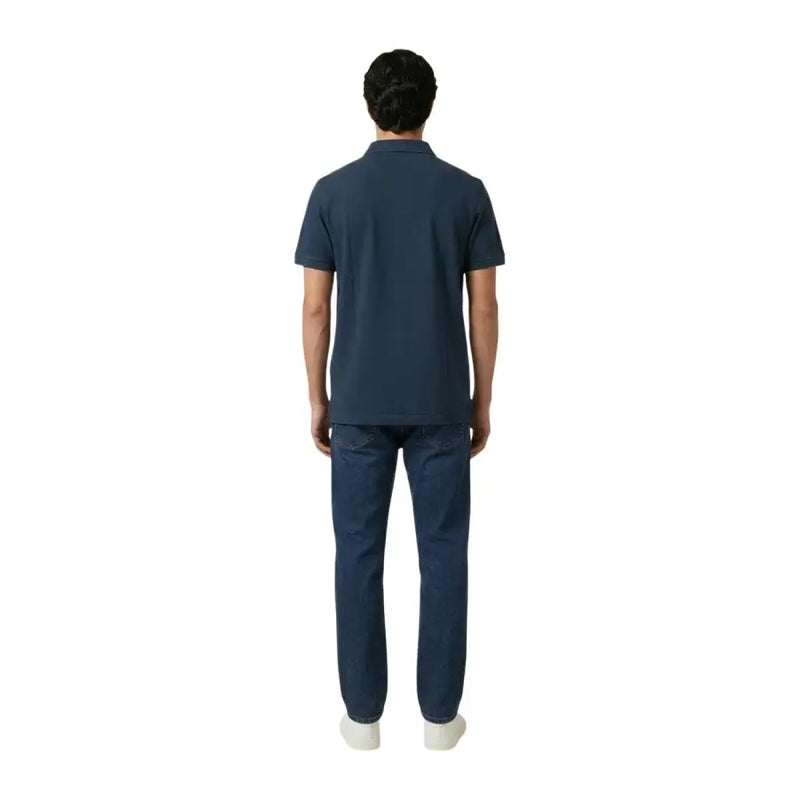 Navy blue cotton short sleeve polo shirt by Calvin Klein Jeans for men in size L ideal for casual wear