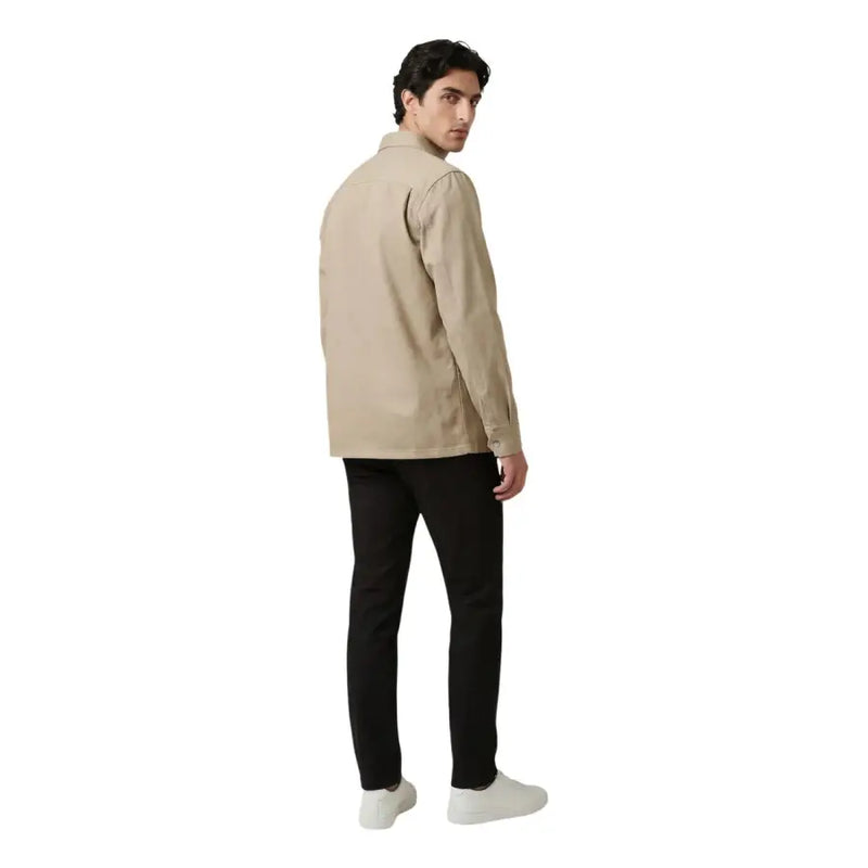 Beige Baumwolljacke mit klassischem Kragen und geknöpften Manschetten von Calvin Klein Jeans für Männer im Hemdstil