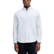 Calvin Klein Jeans men shirt crisp white long-sleeved button-down with classic collar and neatly pressed fabric