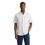 Calvin Klein Jeans men shirt white short-sleeved button-up with chest pocket and subtle brand logo