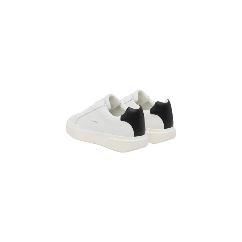 Calvin Klein Jeans men low-top sneakers in white and black leather with a minimalist design for fall winter