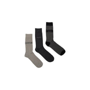 Calvin Klein Jeans men socks cotton gift box with three gray black and dark charcoal socks with contrasting toe and heel