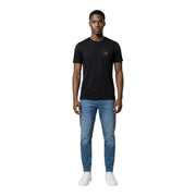 Black Calvin Klein Jeans men t-shirt with subtle embroidered logo on chest made of soft cotton material