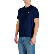 bleu marine Calvin Klein Jeans T-shirt homme en coton avec un petit logo blanc sur la poitrine gauche