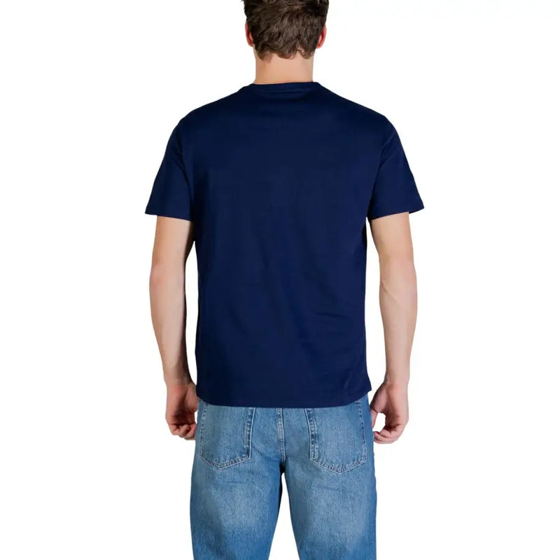 bleu marine Calvin Klein Jeans T-shirt homme en coton avec écusson SS, jersey années 30, face avant visible