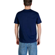 Calvin Klein Jeans Herren-T-Shirt, marineblau, kurzärmelig, Rundhalsausschnitt, aus 100 % Baumwolle mit blauem Monogramm-Design