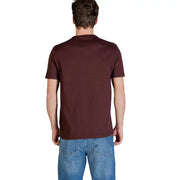 Calvin Klein Jeans Herren-T-Shirt, braun, einfarbig, bordeauxrot, kurzärmelig, aus Baumwolle, Rundhalsausschnitt, Freizeitkleidung