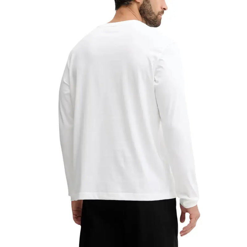 Calvin Klein Jeans Männer t-shirt Weißes, langärmeliges Oberteil mit Rundhalsausschnitt aus weichem Baumwollstoff für die Freizeit.