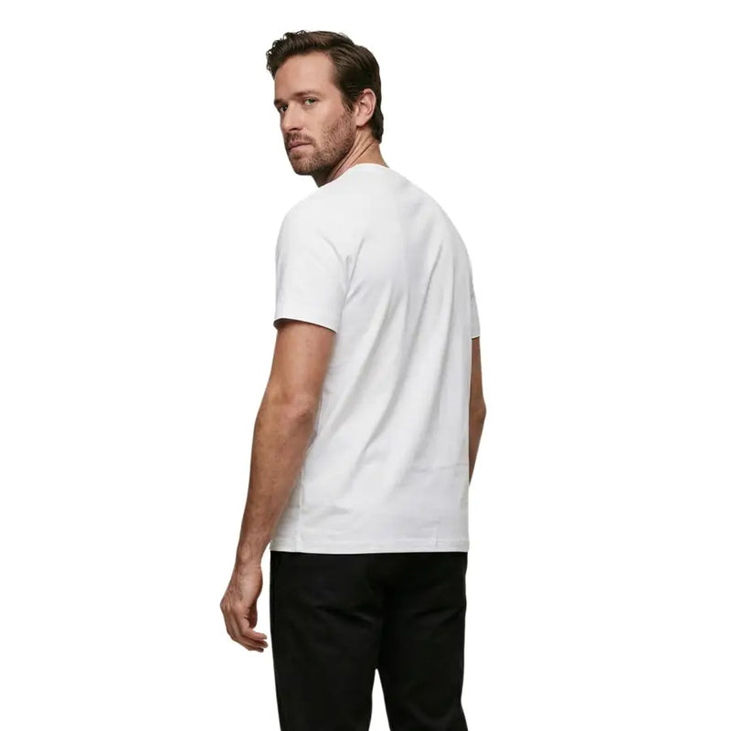 White cotton crew-neck short sleeve t-shirt for men by Calvin Klein Jeans ideal for casual wear