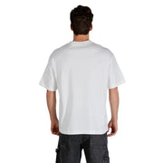 White oversized short-sleeved cotton t-shirt with crew neck by Calvin Klein Jeans for men