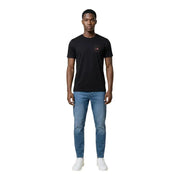 Black Calvin Klein Jeans men t-shirt with subtle embroidered logo on chest made of soft cotton material