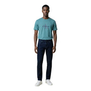 Türkisfarbene Calvin Klein Jeans für Herren t-shirt mit dezentem, verblasstem Logo auf der Brust aus weichem Baumwollstoff
