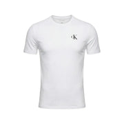 Calvin klein jeans men white t-shirt featuring a small black ck logo on the left chest for casual wear