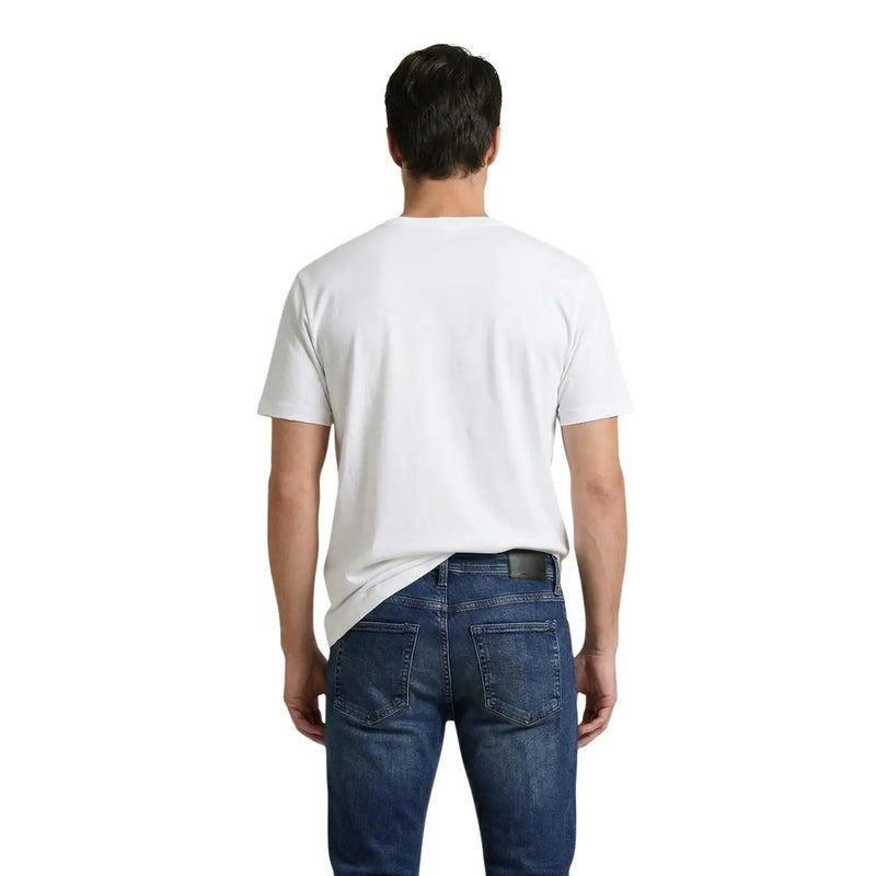 White cotton crew-neck t-shirt with short sleeves from Calvin Klein Jeans featuring a printed design
