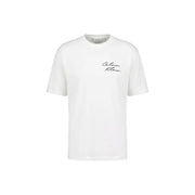 Calvin Klein Jeans men white cotton round neck t shirt with black cursive logo on the chest LV04RE828G