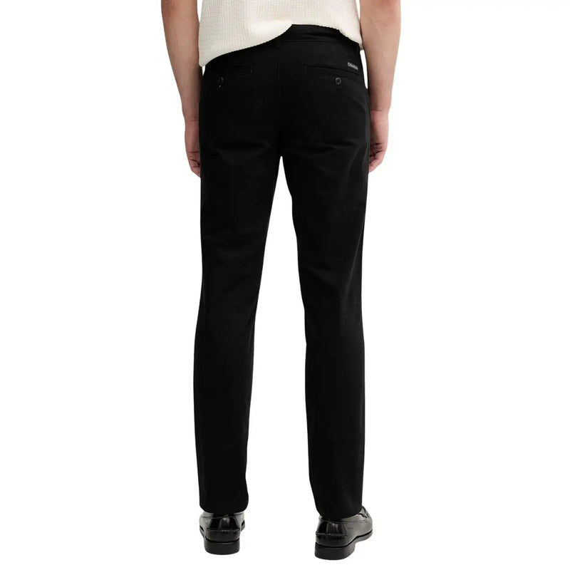 Black denim trousers by Calvin Klein Jeans men featuring a sleek straight-leg cut and subtle stitching details