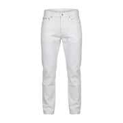 Calvin Klein Jeans men trousers in white slim-fit classic denim material with a clean cut design