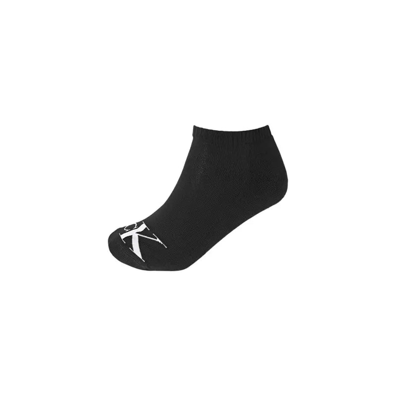 Calvin Klein Jeans Schwarze Herren-Socken mit Knöchelriemen und weißem CK-Logo an der Spitze für die Freizeit