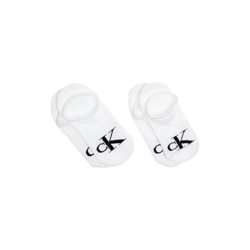 Chaussettes blanches Calvin Klein à logo noir, issues de la collection de sous-vêtements homme Calvin Klein Jeans