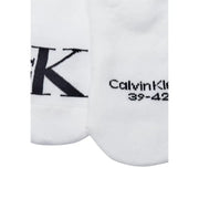 Blanc Calvin Klein Jeans Chaussettes pour hommes avec logo K noir audacieux et lettrage de marque en maille noire assorti.