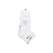 Weiß Calvin Klein Jeans Herren-Unterwäsche-Viertelsocken mit dezentem, gesticktem Logo am Fuß für die Freizeit