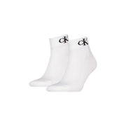 White ankle socks with black ck logo on the cuff from calvin klein jeans men underwear collection