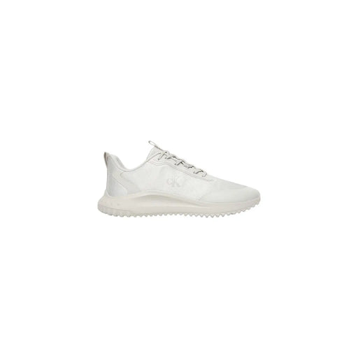 White Calvin Klein Jeans men sporty sneaker with sleek modern design and textured upper for athletic use
