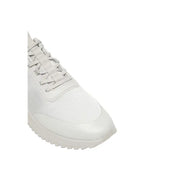 Calvin Klein Jeans men white sporty sneaker with mesh upper and rubber sole for casual wear