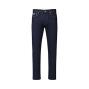 Calvin Klein Slim-Fit-Jeans für Herren aus dunkelindigofarbenem Denim mit dezenten Ziernähten, Vorderansicht