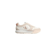 Calvin Klein white leather women’s sneakers with pink accents