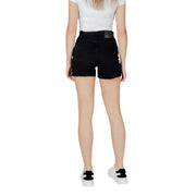 Calvin Klein Jeans women black high-waisted cotton denim shorts with frayed hem for casual wear