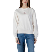 Calvin Klein black cotton womens sweatshirt with rose gold logo