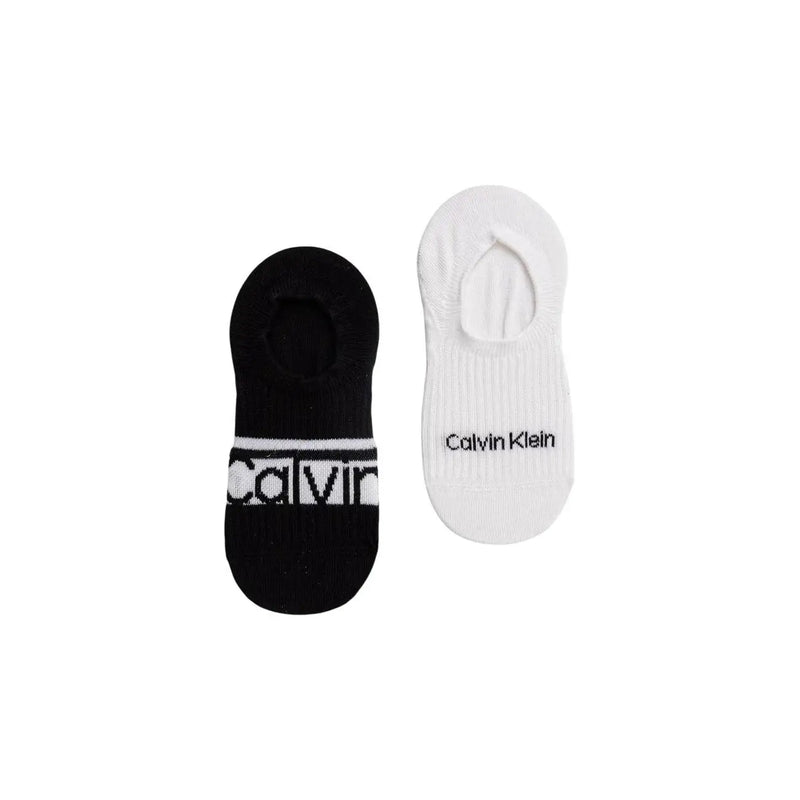 A pair of calvin klein jeans women black and white cotton no-show footie socks with logo detailing